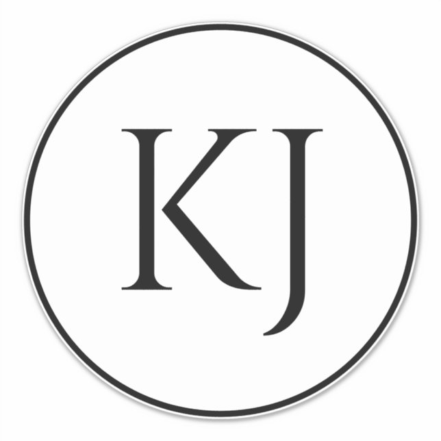 Pegatina Iniciales de letras de nombres de parejas en blanc (Anverso)