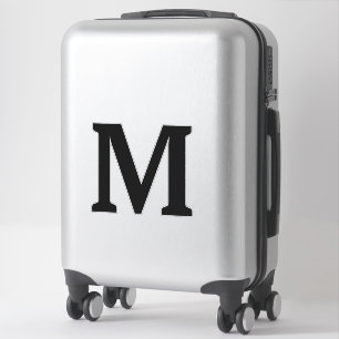 Pegatina Iniciales de monograma negro personalizadas con co