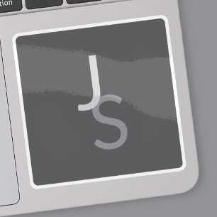 Pegatina Iniciales monogramadas modernas superpuestas   Gri