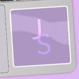 Pegatina Iniciales monogramadas modernas superpuestas | Mor