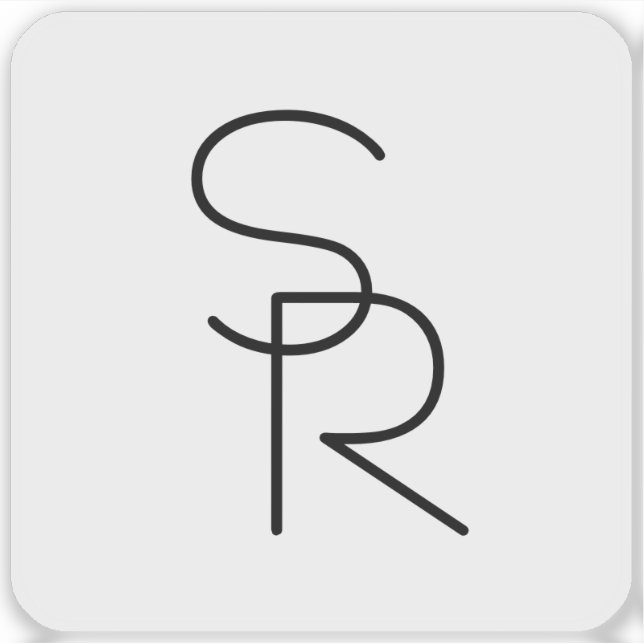 Pegatina Iniciales superpuestas de aspecto moderno (Anverso)