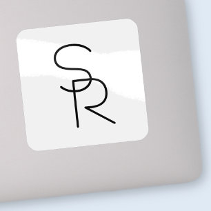 Pegatina Iniciales superpuestas de aspecto moderno