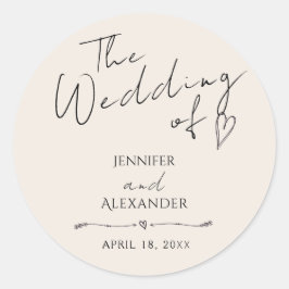 Pegatina inimalista Boda moderno