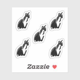Pegatina Ink Cartoon Cat Drawing Custom-Cut Vinyl Stickers