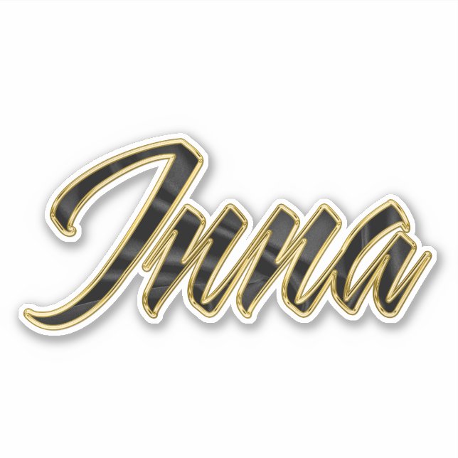 Pegatina Inna black gold Lettering Aufkleber Sticker (Anverso)