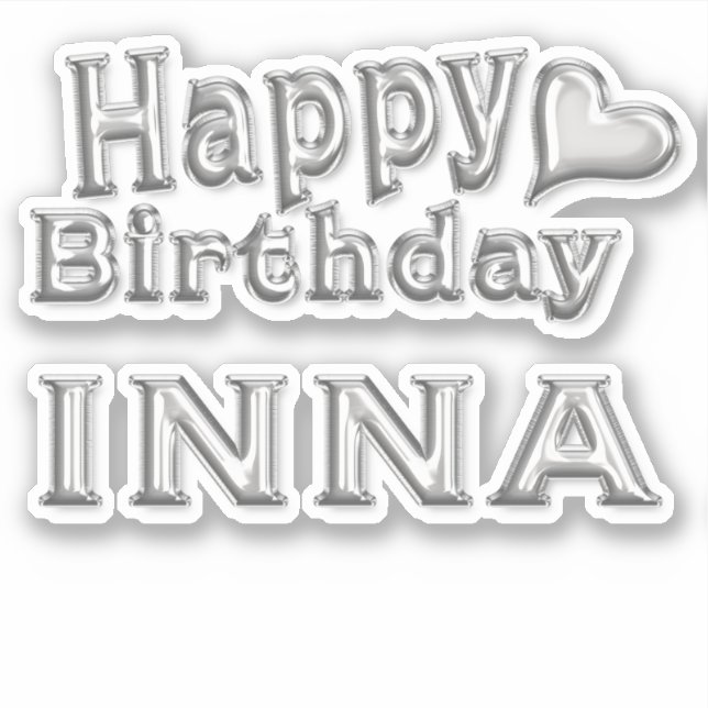 Pegatina Inna Happy Birthday silver Aufkleber Sticker (Anverso)