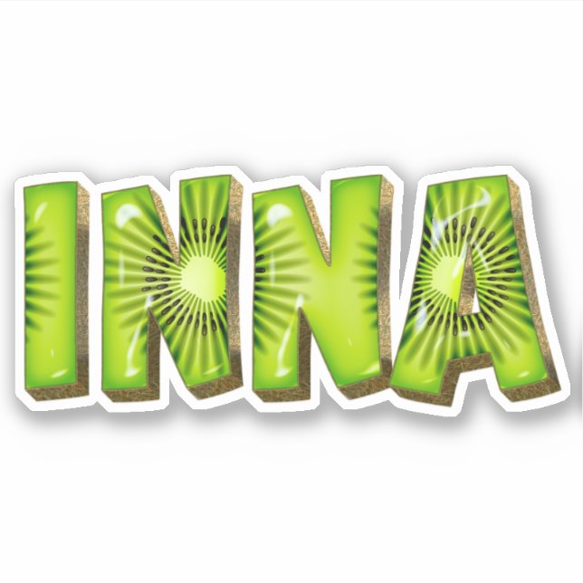 Pegatina Inna Name Kiwi Design Aufkleber Sticker (Anverso)