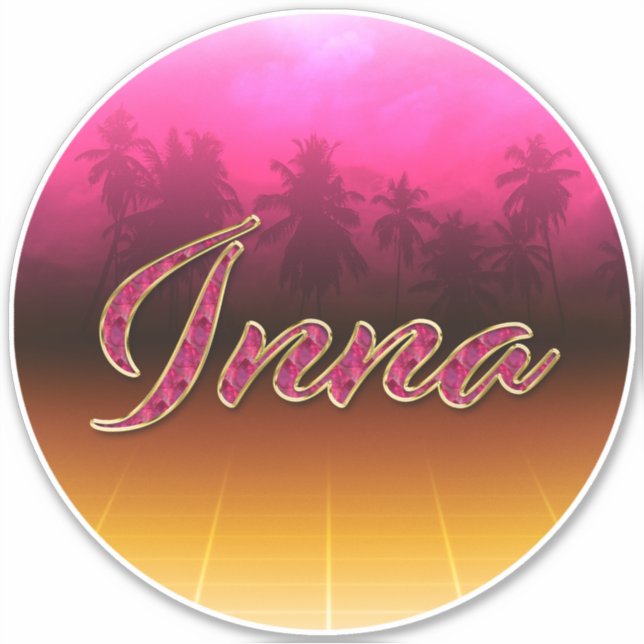 Pegatina Inna Vorname Name golden pink Aufkleber Sticker (Anverso)