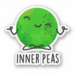 Pegatina Inner Peas Funny Meditando Pea Pun