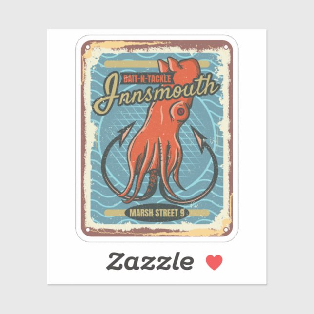 Pegatina Innsmouth Bait and Tackshing Lovecraft (Hoja)