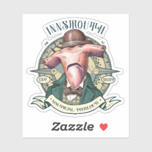 Pegatina Innsmouth Nautical Parlor Hammerhead Gentleman