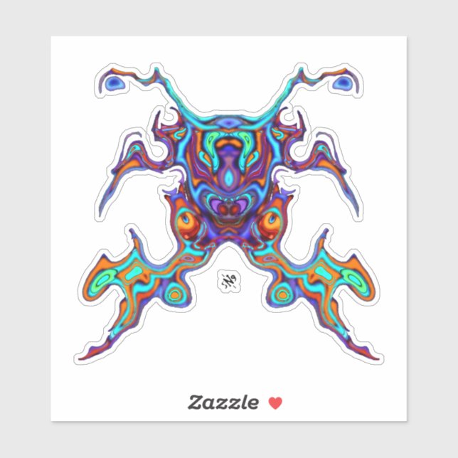 Pegatina insectoide extraño de cangrejo de guerra enmascara (Hoja)