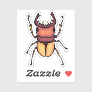 Pegatina Insectos de entomología artística del escarabajo