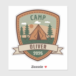 Pegatina Insígnia de Camping Vintage Personalizada