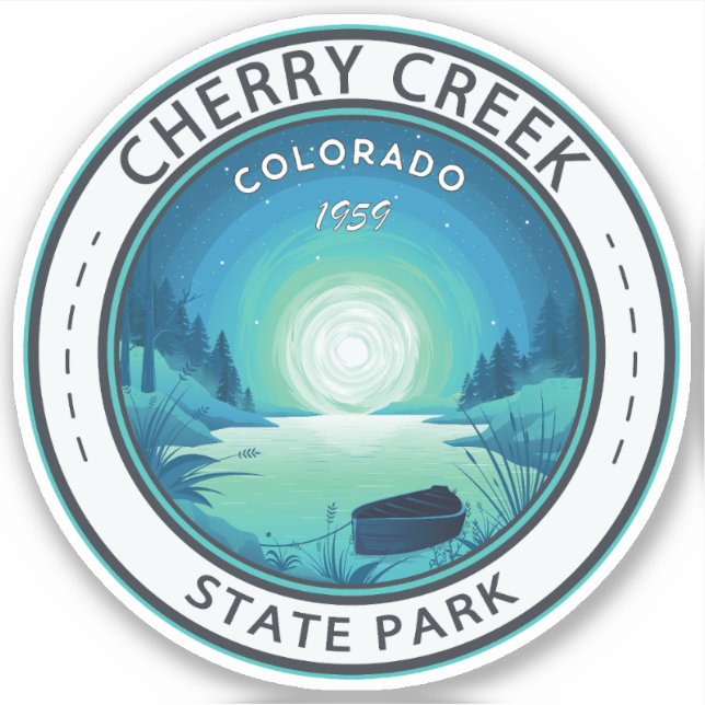 Pegatina Insignia de época del Parque Estatal Cherry Creek  (Anverso)