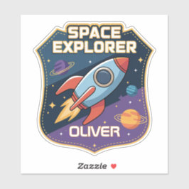 Pegatina Insignia de Explorador Espacial Adorable