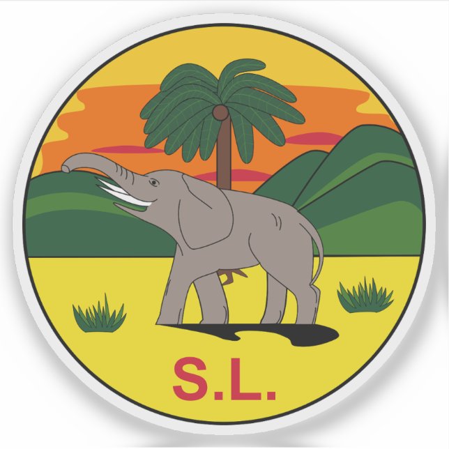 Pegatina Insignia de la Colonia y Protectorado de Sierra Le (Anverso)