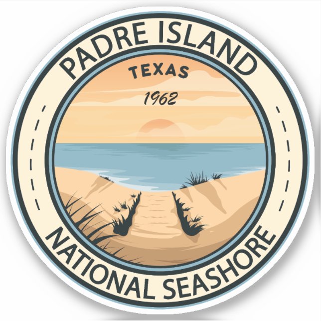 Pegatina Insignia de Texas para la Isla del Padre (Anverso)