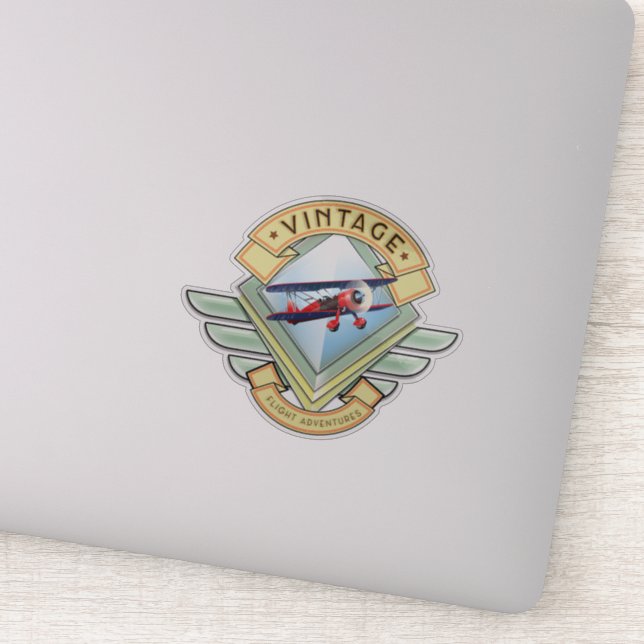 Pegatina Insígnia de vuelo de estilo vintage (Detalle)