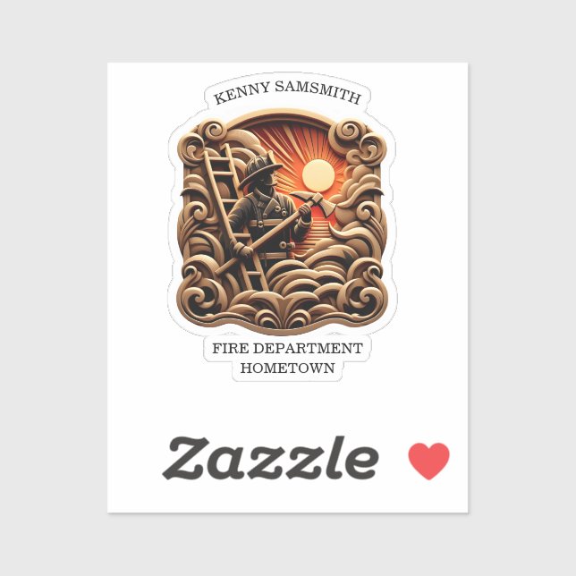 Pegatina Insignia Del Departamento De Bomberos De Héroes Co (Hoja)