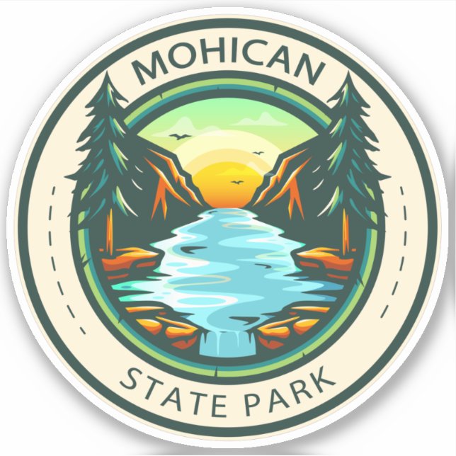 Pegatina Insignia del Parque Estatal Mohicano Ohio (Anverso)