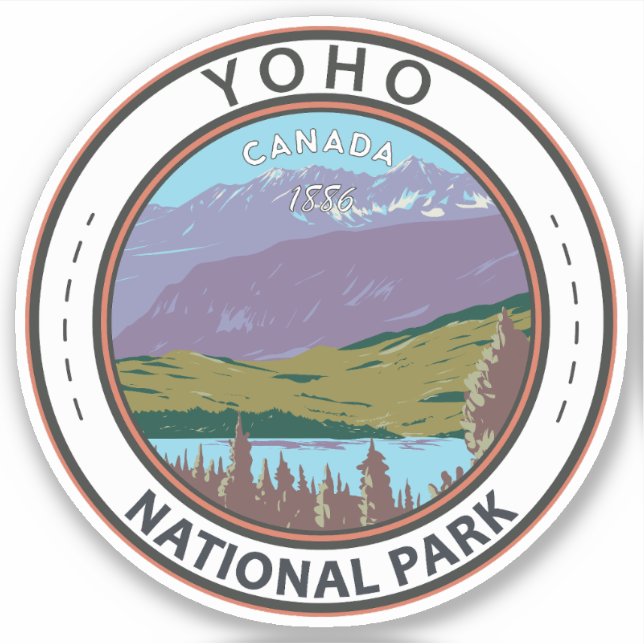 Pegatina Insignia del Parque Nacional Yoho de Canadá (Anverso)