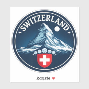 Pegatina Insígnia del patrimonio de Suiza Matterhorn