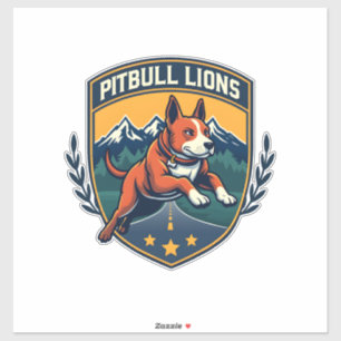 Pegatina Insignia deportiva de mascota vintage de leones Pi