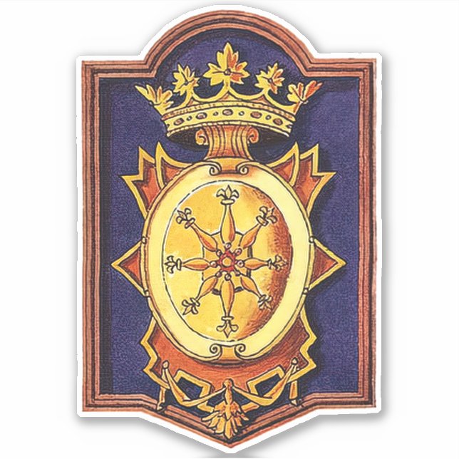 Pegatina Insígnia Real de la Reina Ana de Cleves  (Anverso)