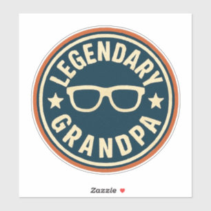 Pegatina insignia retro de abuelo legendario