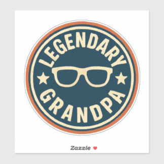 Pegatina insignia retro de abuelo legendario