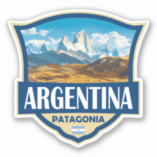 Pegatina Insígnia retro de ilustración de Argentina