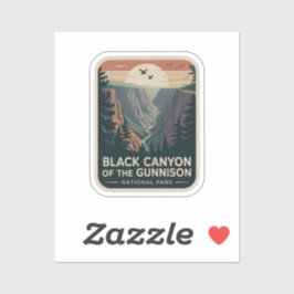 Pegatina Insignia Retro del Cañón Negro de Gunnison