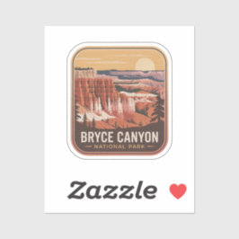 Pegatina Insígnia Retro del Parque Nacional Bryce Canyon