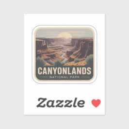 Pegatina Insígnia Retro del Parque Nacional Canyonlands