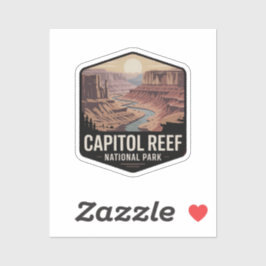 Pegatina Insignia Retro del Parque Nacional Capitol Reef