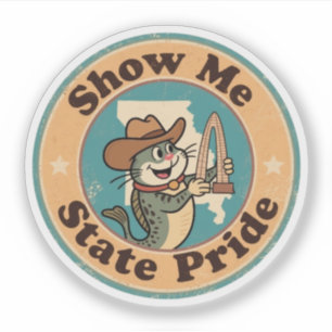 Pegatina Insignia retro missouri_Catfish Arco de puerta de 