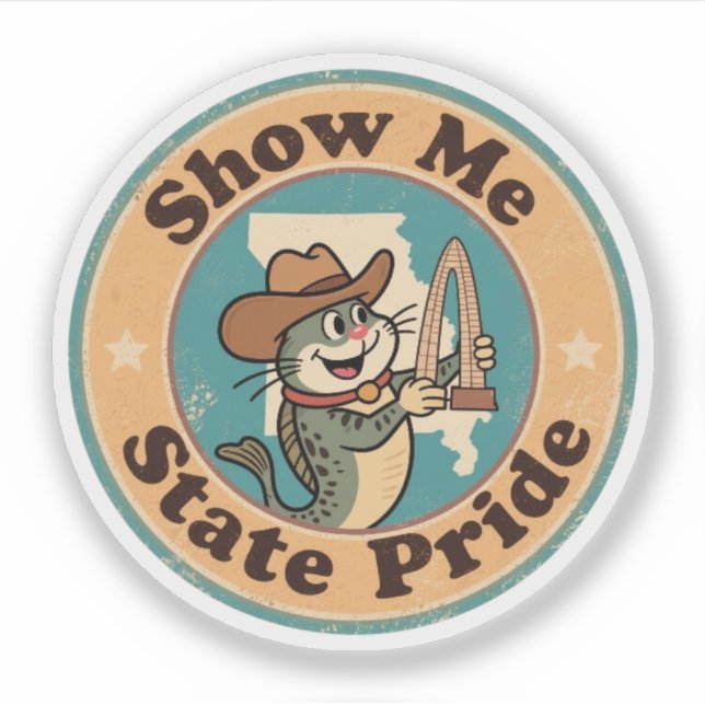 Pegatina Insignia retro missouri_Catfish Arco de puerta de  (Anverso)