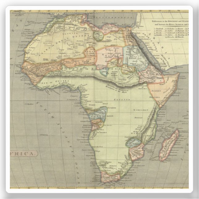 Pegatina Inspiración de antiguo mapa antiguo (Anverso)
