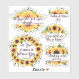 Pegatina Inspiradora Joy Scripts Sunflower S