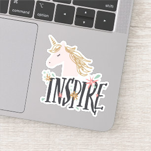 Pegatina Inspirar  Mano de oro Unicorn