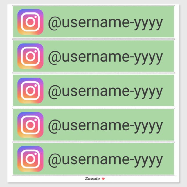 Pegatina Instagram o nombres de usuario de medios sociales (Hoja)