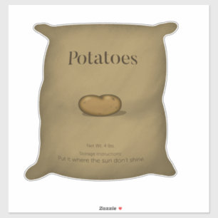 Pegatina Instrucciones de Almacenamiento de Patatas con Sac