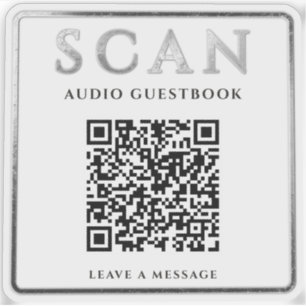 Pegatina Instrucciones del Libro de Visitas de Audio con Có