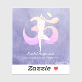 Pegatina Instructor De Mediación Yoga Pose Om Rótulo Muy Pe