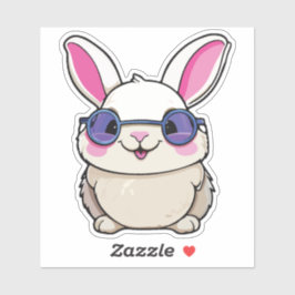 Pegatina Intellectual Rabbit Sticker with Glasses