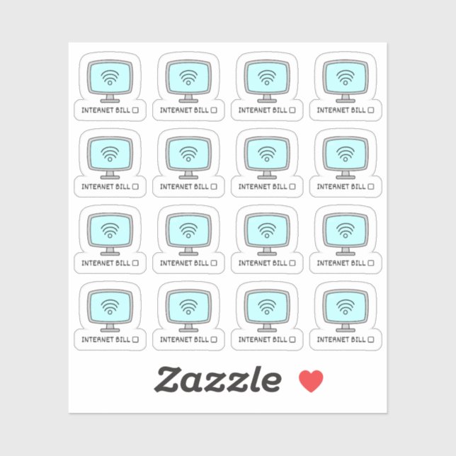 Pegatina Internet Bill Vencimiento Fecha Recordatorio Wi-fi (Hoja)