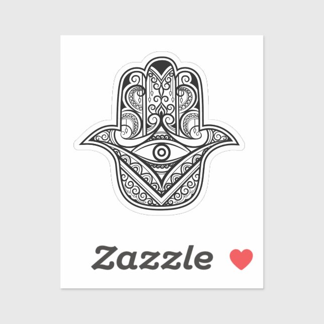 Pegatina Intricate Hamsa Hand Evil Eye Vinyl Sticker (Hoja)