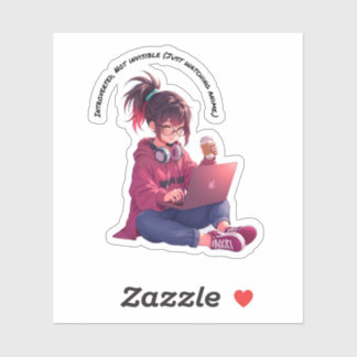 Pegatina Introverted, No Invisible ( Just Watching Anime)