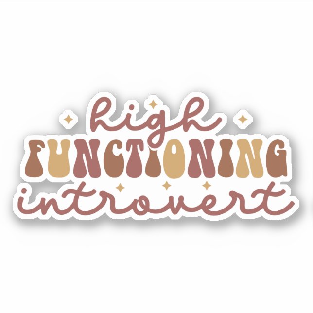 Pegatina Introvertido de alto funcionamiento (Anverso)
